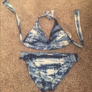 Blue and white lucky brand swim suit