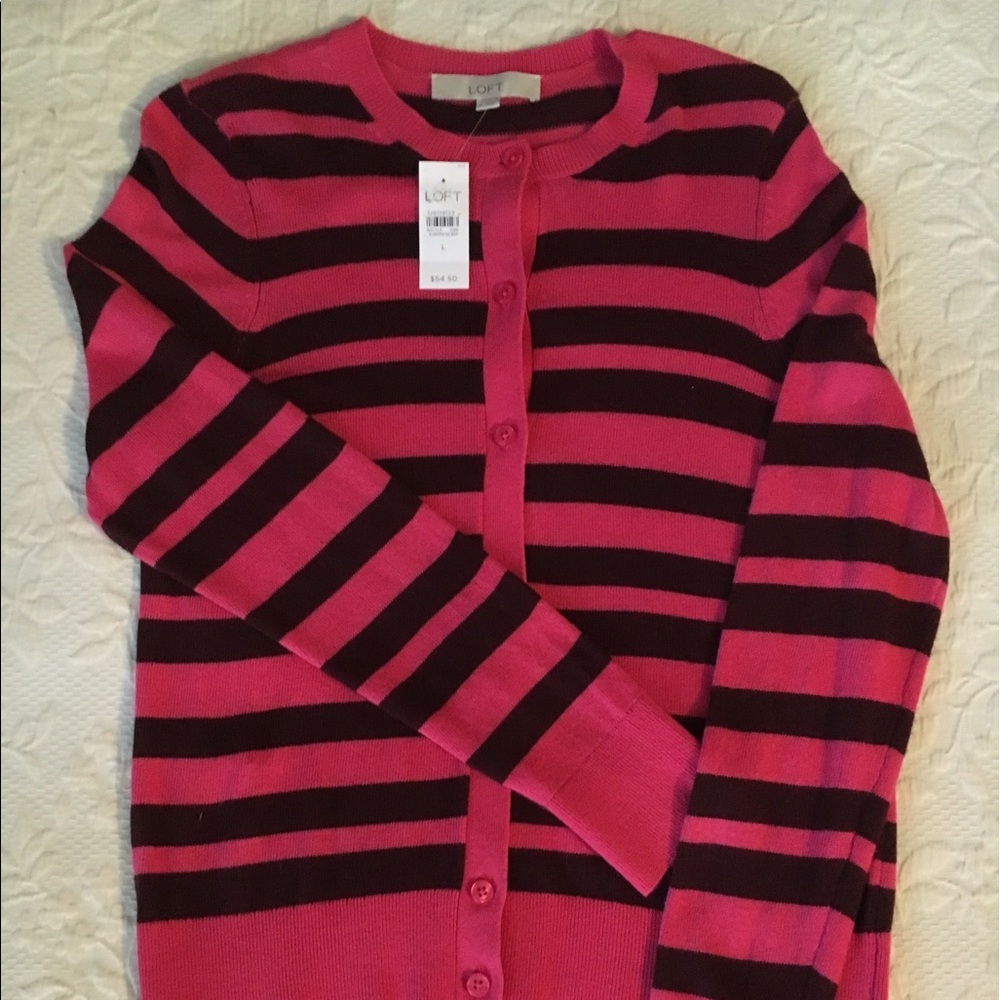 LOFT Button Down Striped Sweater! (#SW1002)