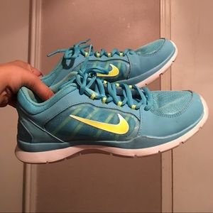 Neon Blue Nike Running Shoes