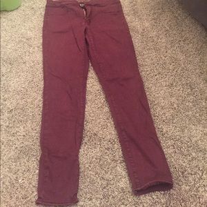 Maroon ankle skinny American eagle pants