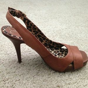Jessica Simpson Leather Peep Toe