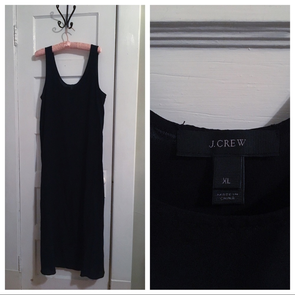 J. Crew Silk Slub Dress/Cover Up Black XL
