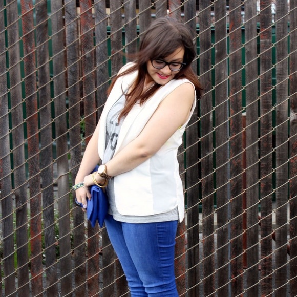 Jackets & Coats - Sleeveless White Blazer Vest Jackets & Coats - Sleeveless White Blazer Vest