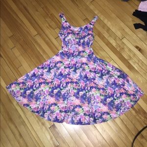 Nordstrom Floral Skater Dress with Back Cutouts