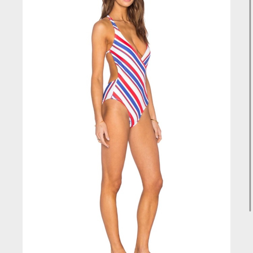 Motel came striped one piece swim suit