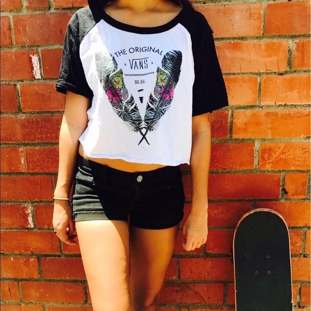 Vans baseball crop tee