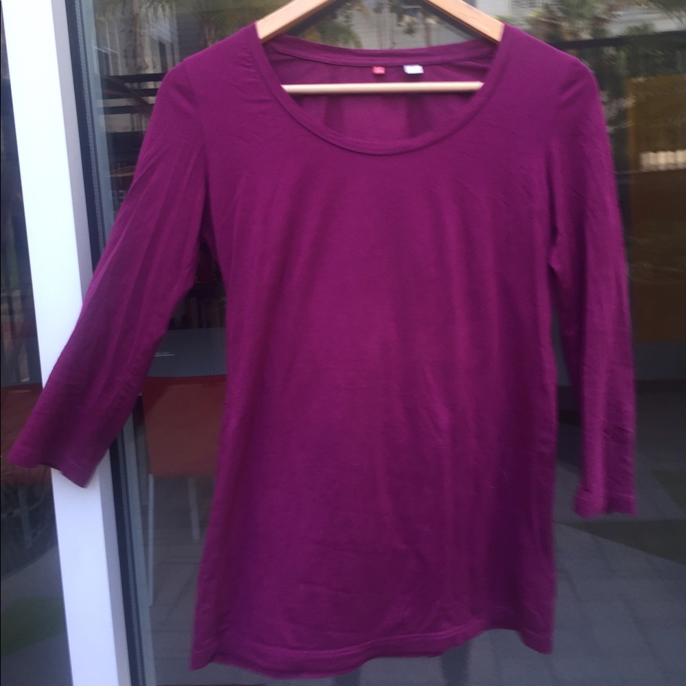 Uniqlo Purple / pink Tee with long sleeves