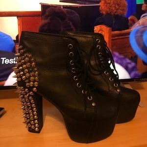Jeffrey Campbell leather Lita studded boots