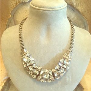 Silver and diamond statement necklace