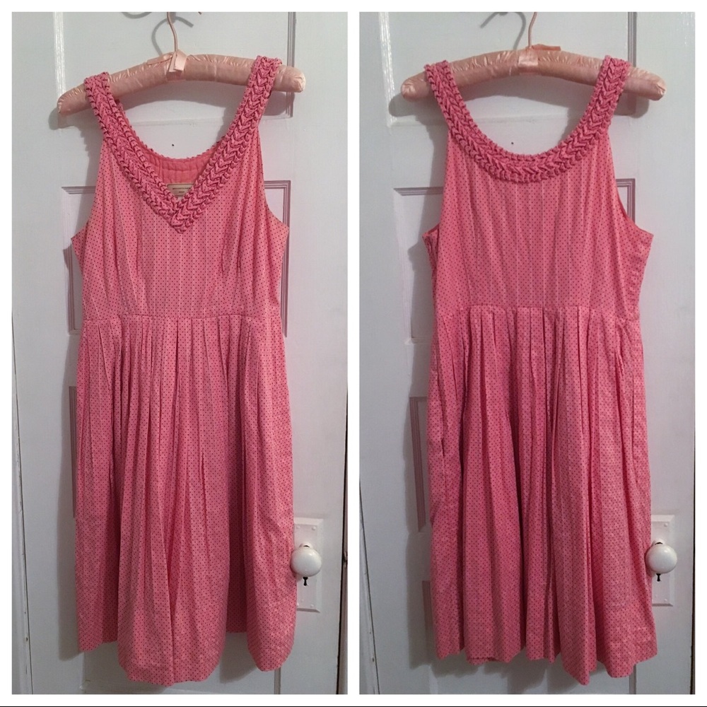 Moulinette Soeurs Fit and Flare Dress Pink Dot
