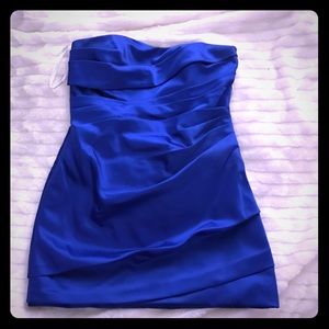Royal Blue Satin Davids Bridal Bridesmaid dress