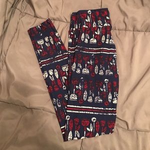 OS Dark Blue/Navy Patterned Lularoe Leggings