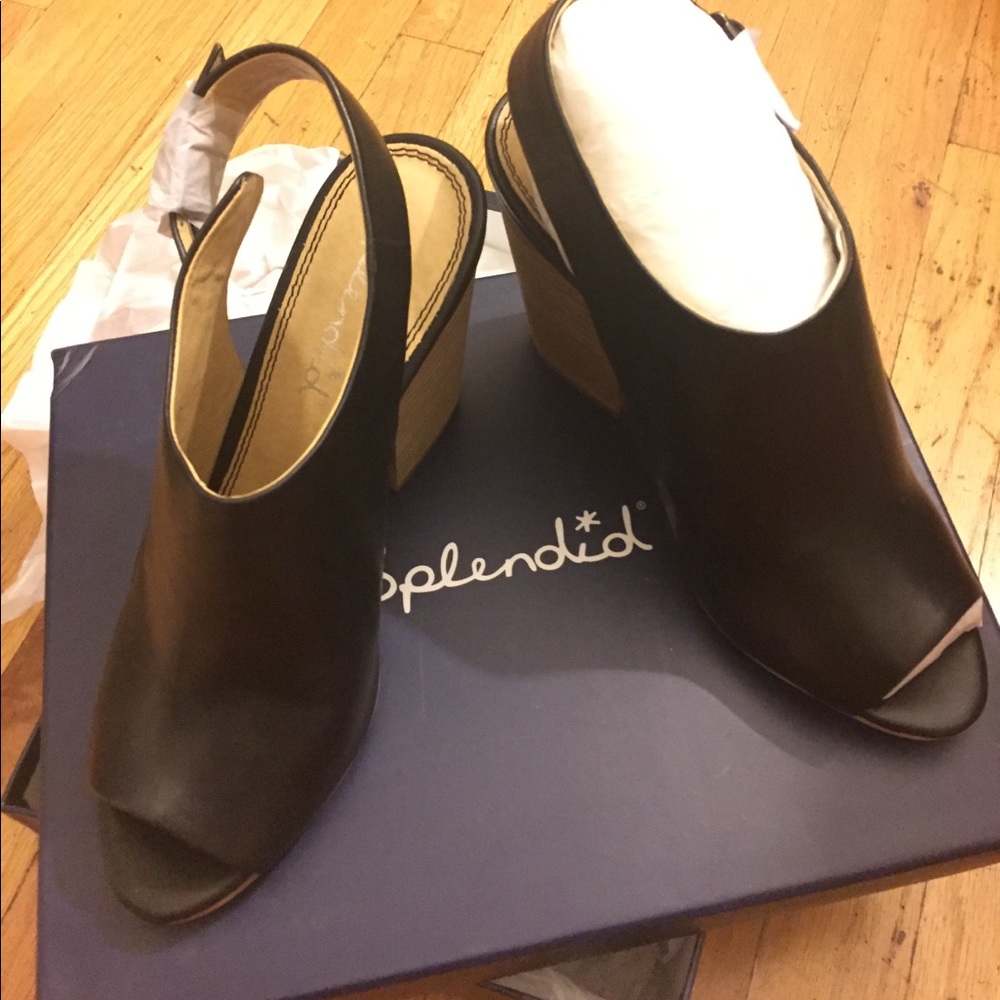 Splendid black open tone high heel