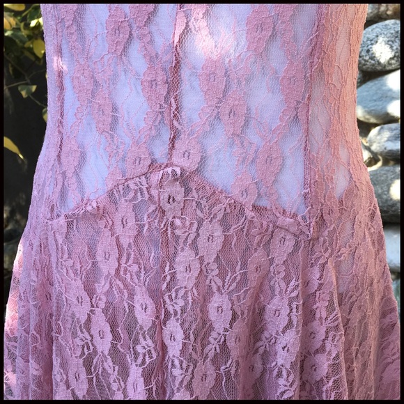 Pink Blush Asymmetric Lace Dress - Picture 2 of 8