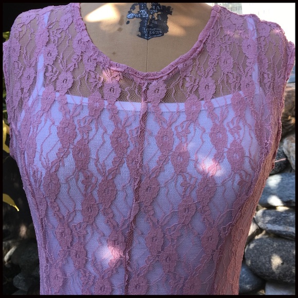 Pink Blush Asymmetric Lace Dress - Picture 3 of 8