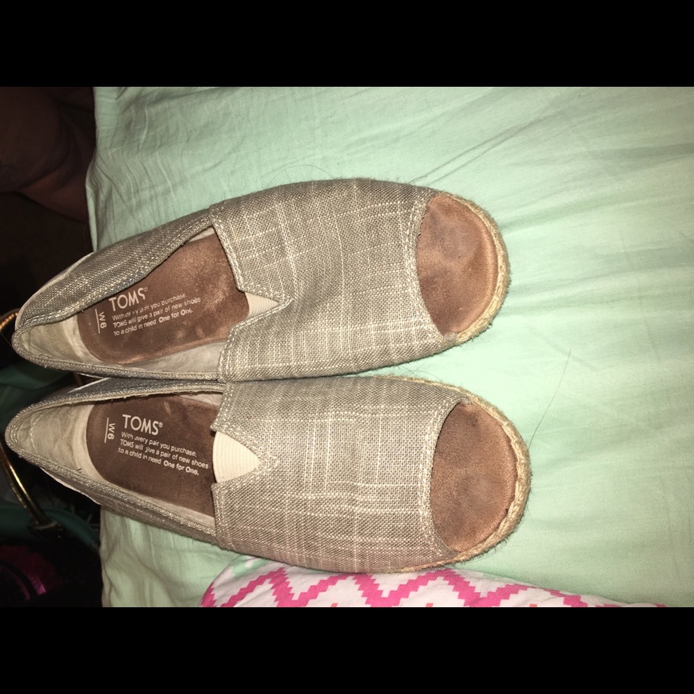 Tom's Canvas peep toe - Picture 1 of 3