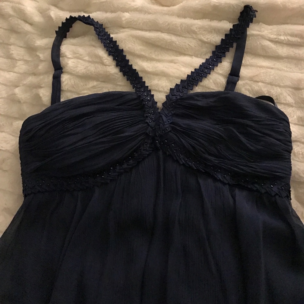 Blue Beaded BCBG formal dress
