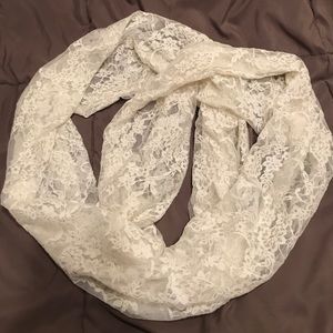 Off-White lace infinity scarf