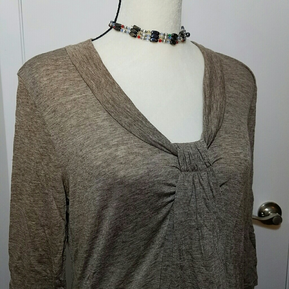 Banana Republic Heather Grey Stretchy Knit Blouse