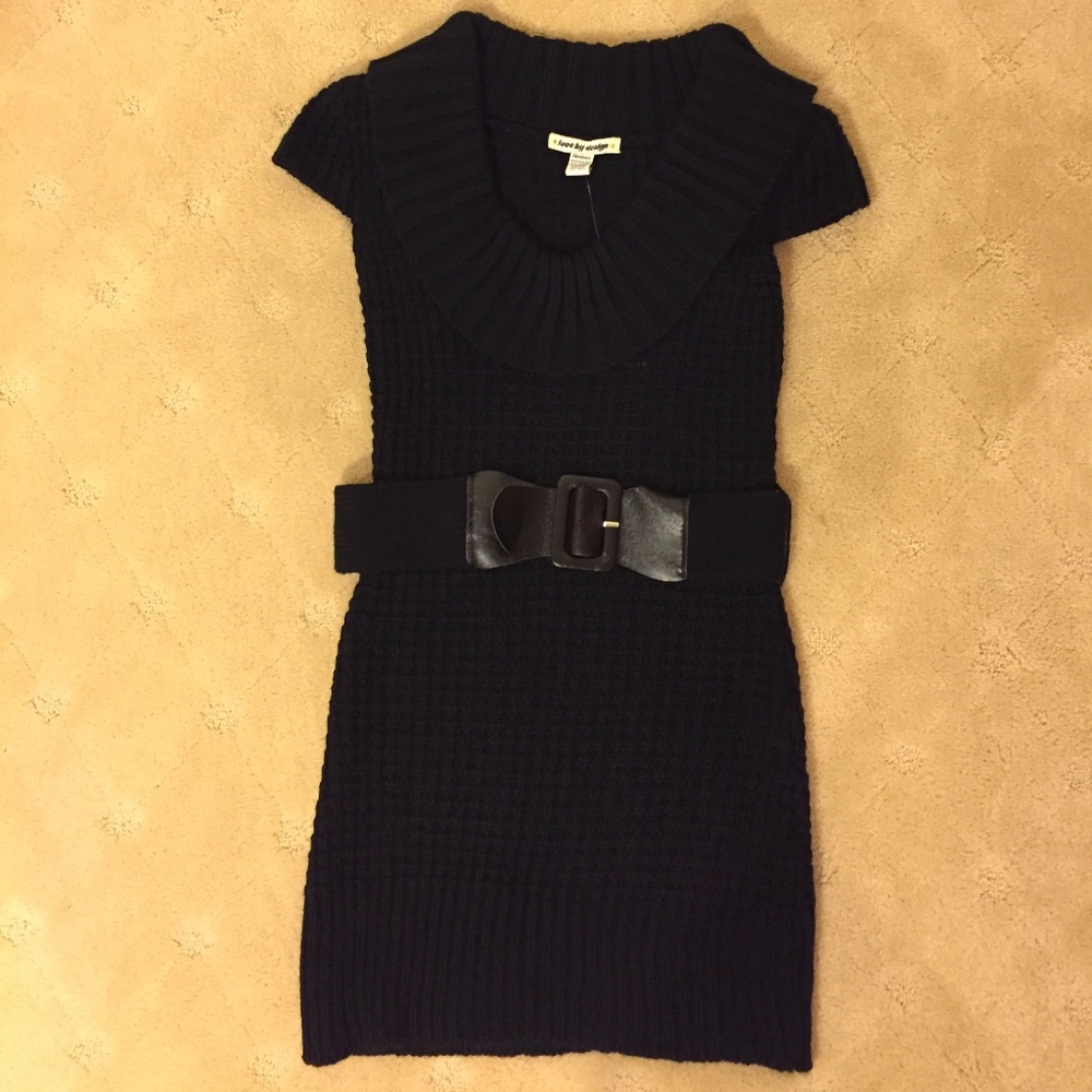 Black Sweater Dress w/ Belt