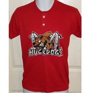 BATAVIA MUCKDOGS Youth 2 Button Baseball T-Shirt NWOT