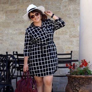 Old Navy Dresses - Black & White Windowpane Shirtdress Old Navy Dresses - Black & White Windowpane Shirtdress