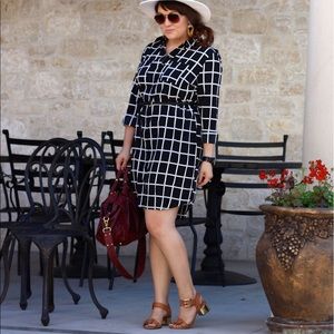 Old Navy Dresses - Black & White Windowpane Shirtdress Old Navy Dresses - Black & White Windowpane Shirtdress