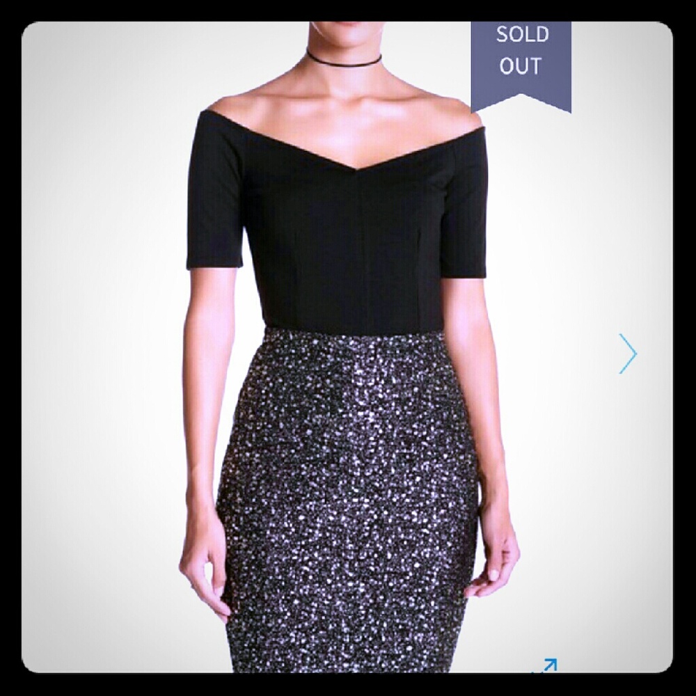 NWOT black off-shoulder bodysuit