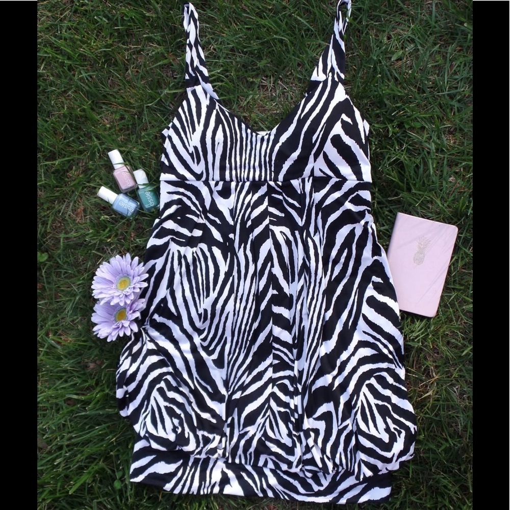 Forever 21  Zebra Print Formal Dress w/ Banded Hem