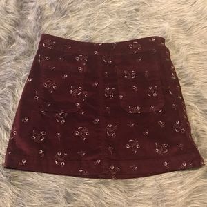 Free People burgundy A-line mini skirt size 8.
