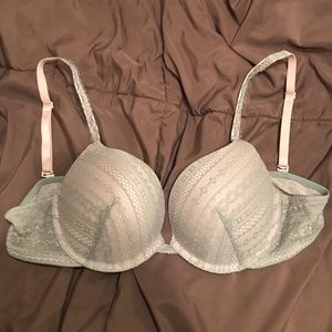 Victoria's Secret grey/pink lace push up bra, 36C