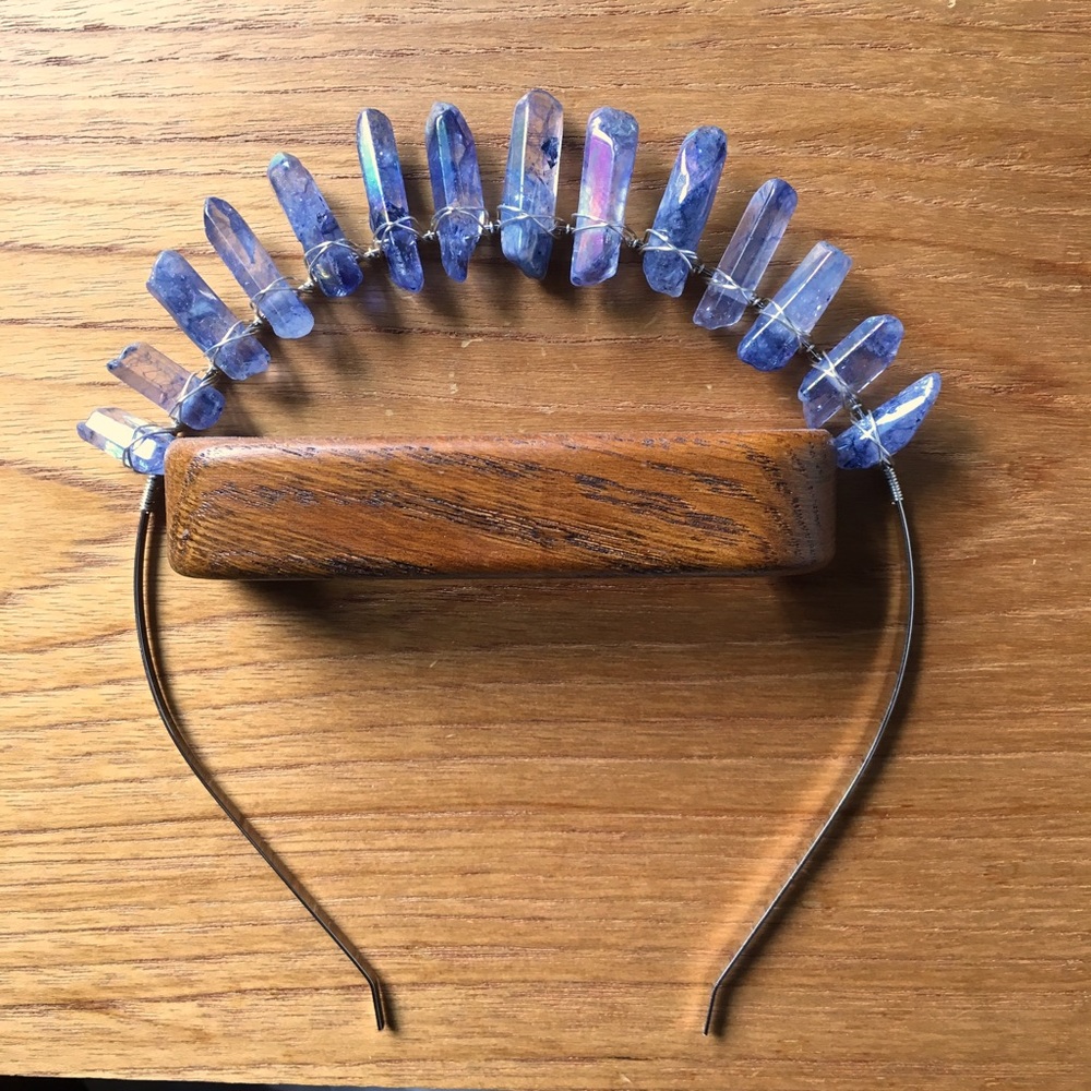 Iridescent Purple Crystal Quartz Headband/Tiara
