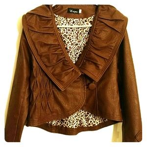 Brown leather jacket