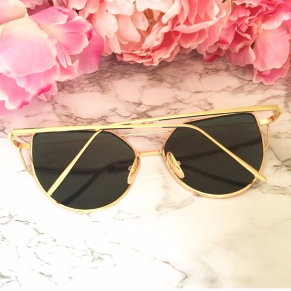 ❣"Ava" ll Rose Gold Cat Eye Oversized Sunglasses - Picture 4 of 6