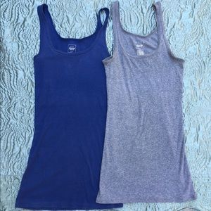 🌈Grey and blue racerback ribbed tanks - medium.