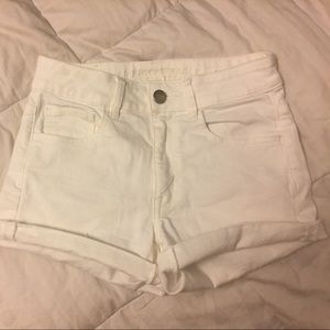 High waisted white shorts