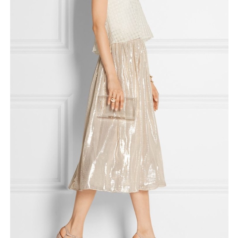 NWT 🏷 Alice + Olivia Evita Metalic Midi Skirt