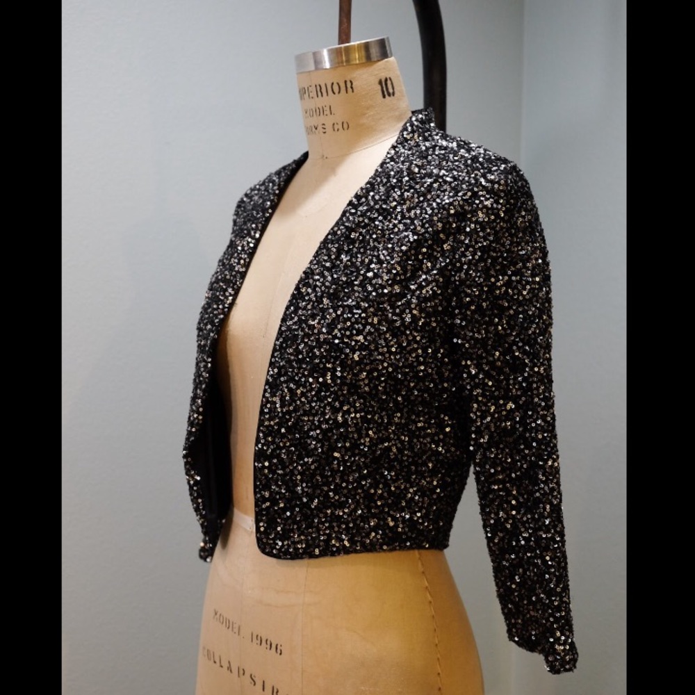 Kenneth Cole Collection Open Front Sequin Jacket - image 2