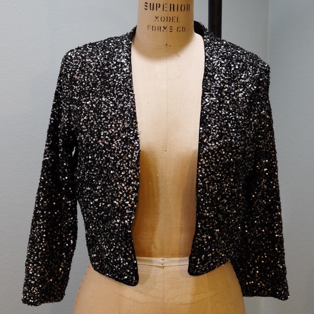 Kenneth Cole Collection Open Front Sequin Jacket - image 1