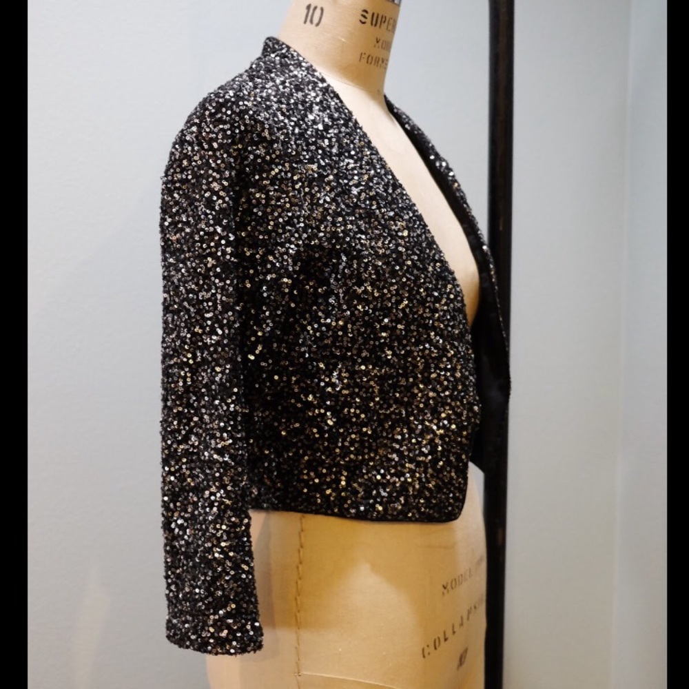 Kenneth Cole Collection Open Front Sequin Jacket - image 3