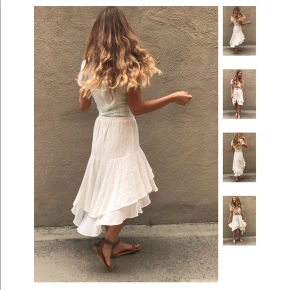 LAST 1!! Hi Lo Lace Ruffle Skirt - Picture 2 of 7