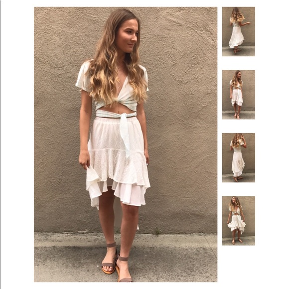 LAST 1!! Hi Lo Lace Ruffle Skirt - Picture 3 of 7