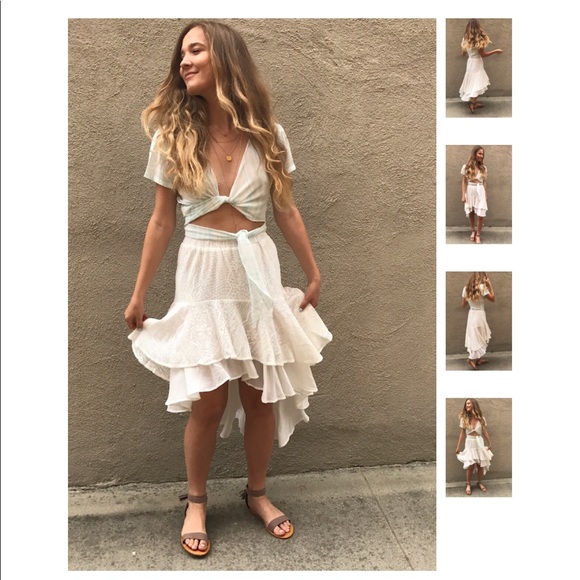 LAST 1!! Hi Lo Lace Ruffle Skirt - Picture 5 of 7