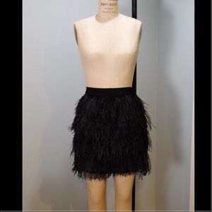 Kennth Cole black ostrich feather skirt