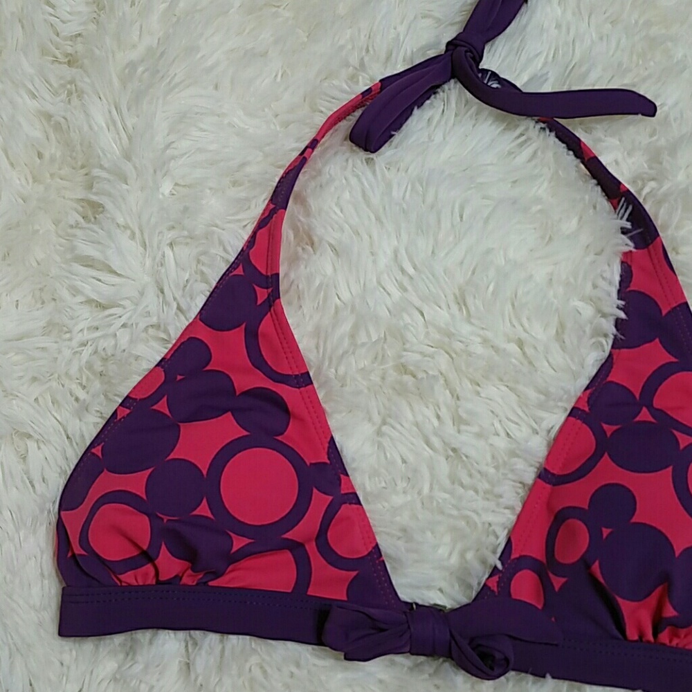 CR Aqua banded halter bikini top
