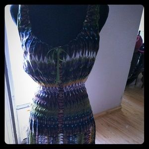 Multi colored midi length sun dress
