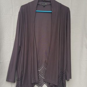 Flowy cardigan with bottom cutout detail