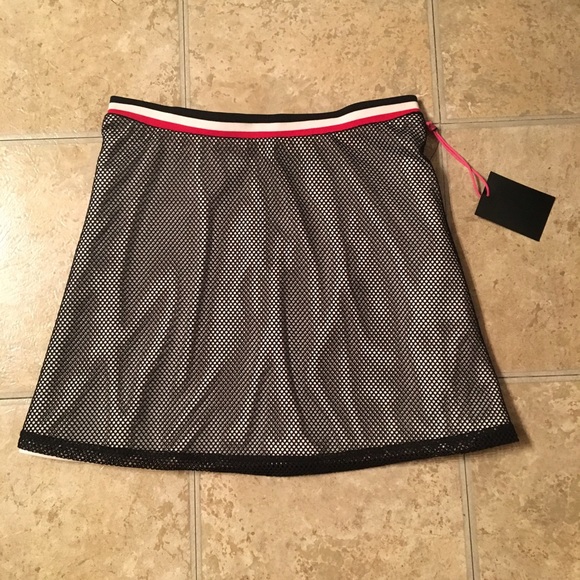 Forever 21 Dresses & Skirts - Varsity striped mesh fishnet skirt