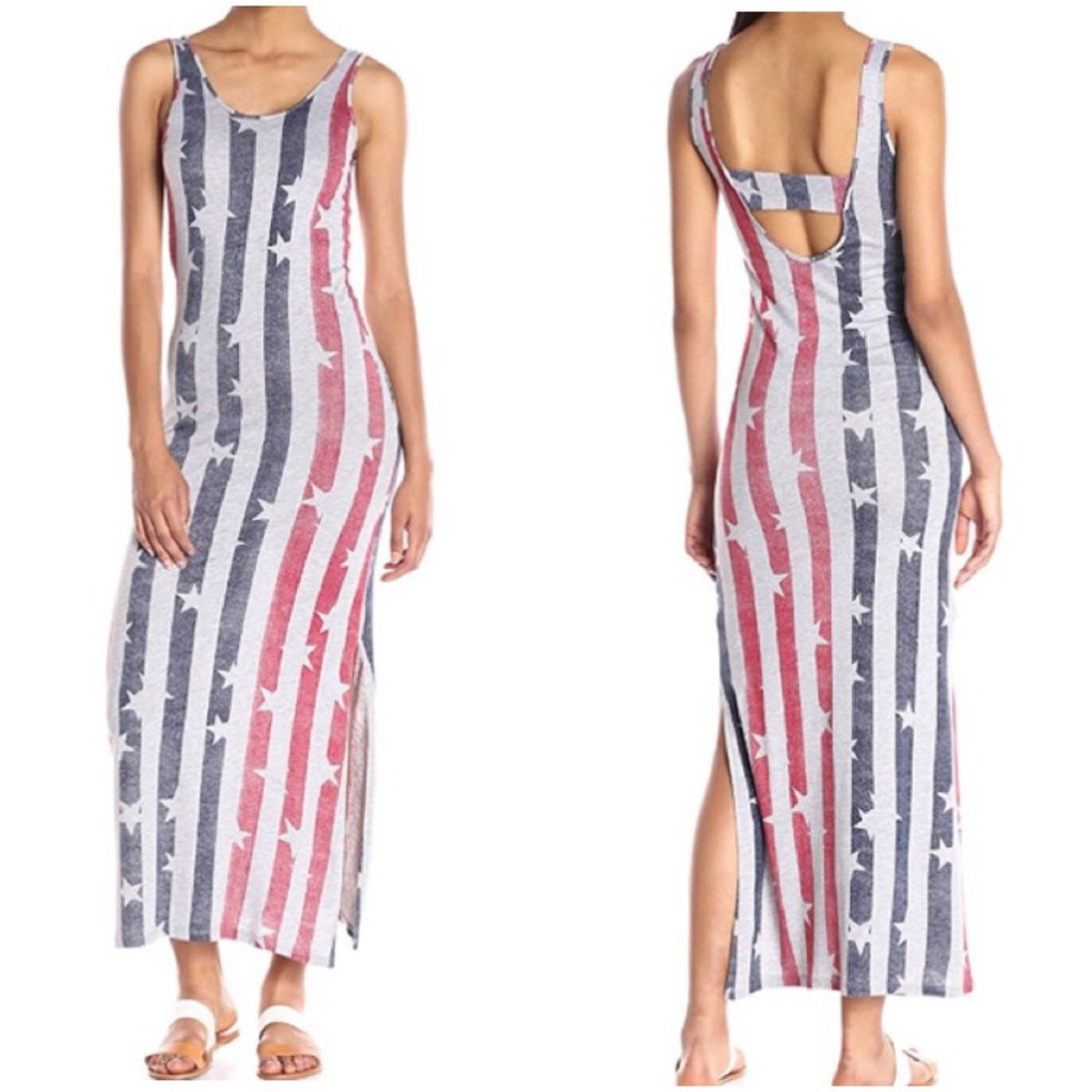 US Flag print maxi dress