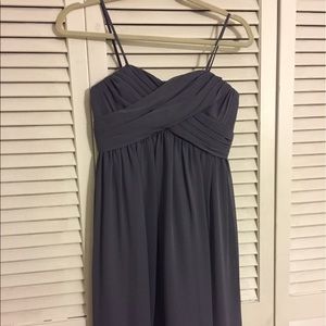 Bill Levkoff pewter bridesmaids dress